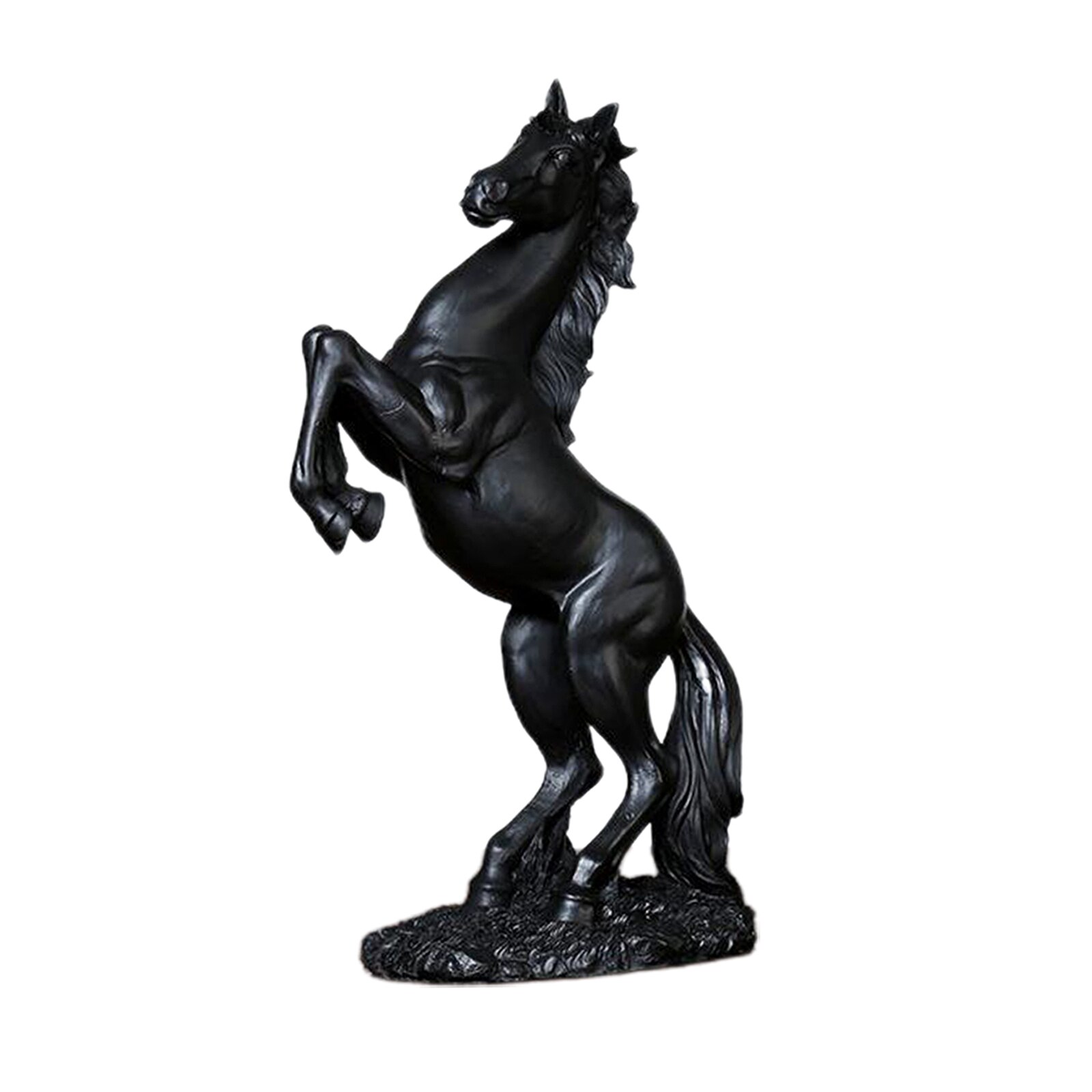 Europese Hars Paard Standbeeld Decoratie Woonkamer Kantoor Ornament Paard Figuur Woonaccessoires Paard Sculptuur Moderne Kunst: Black