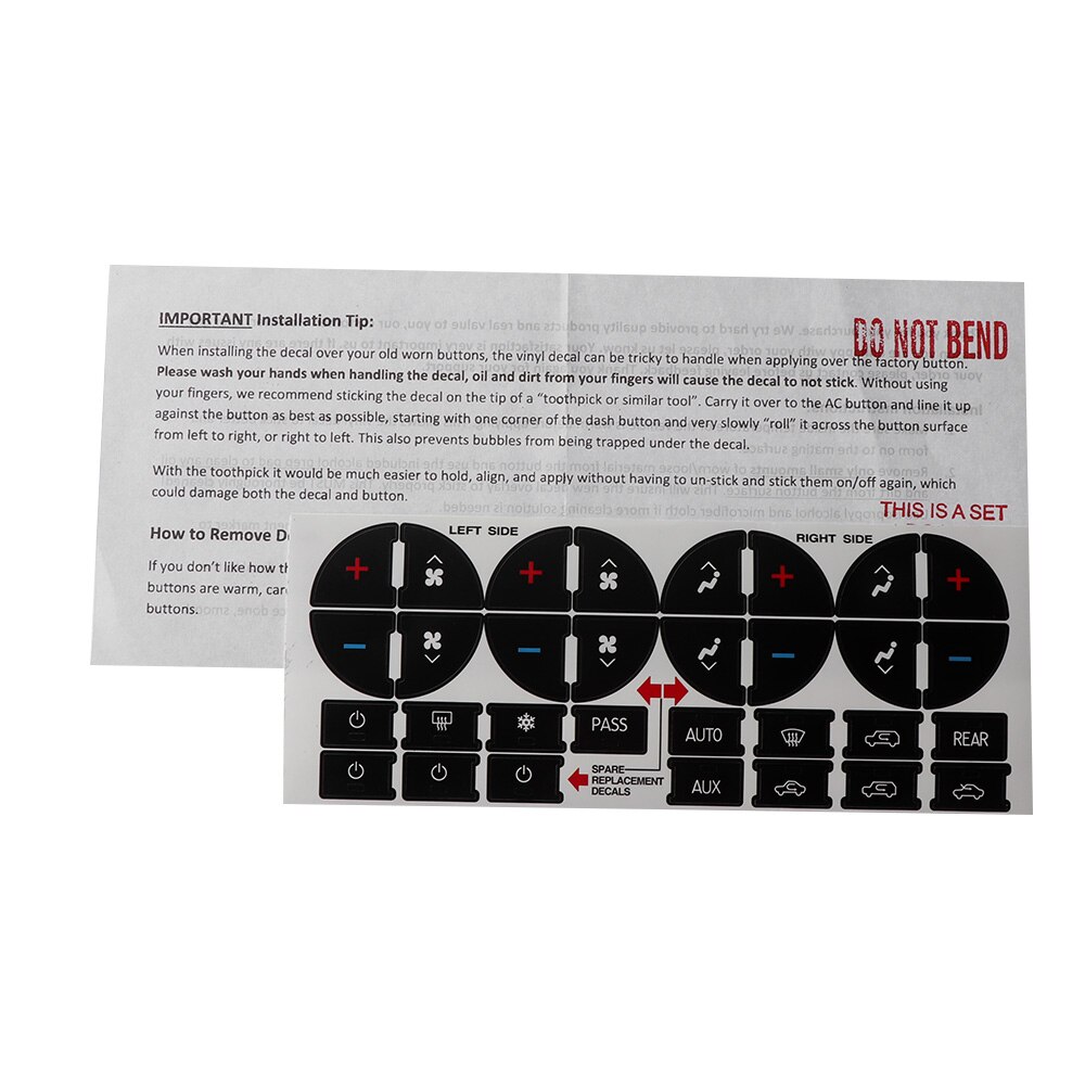 1 Pcs Ac Dash Knop Reparatie Stickers Voor Gmc Gmc Voertuigen-Fix Geruïneerd Faded Een/C Center Controles auto Styling