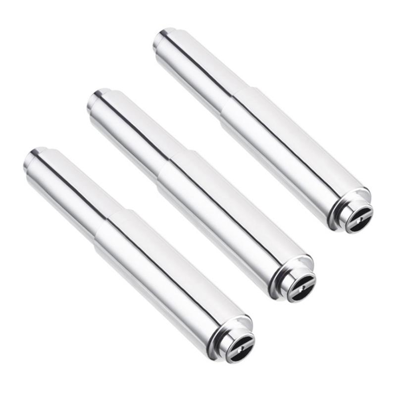 3pcs ABS Chrome Plated Paper Roll Holder Insert Replacement Bathroom Spindle Spring Flexible Toilet Roll Holder Kitchen: Default Title