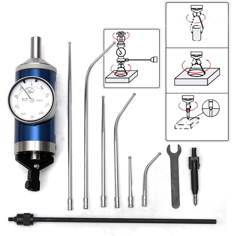 3 Mm Center Lever Meter Positionering Gauge 0-3 Mm Center Indicator Nauwkeurigheid 0.01 Mm Dial Indicatoren Center Hendel instrumenten Gereedschappen