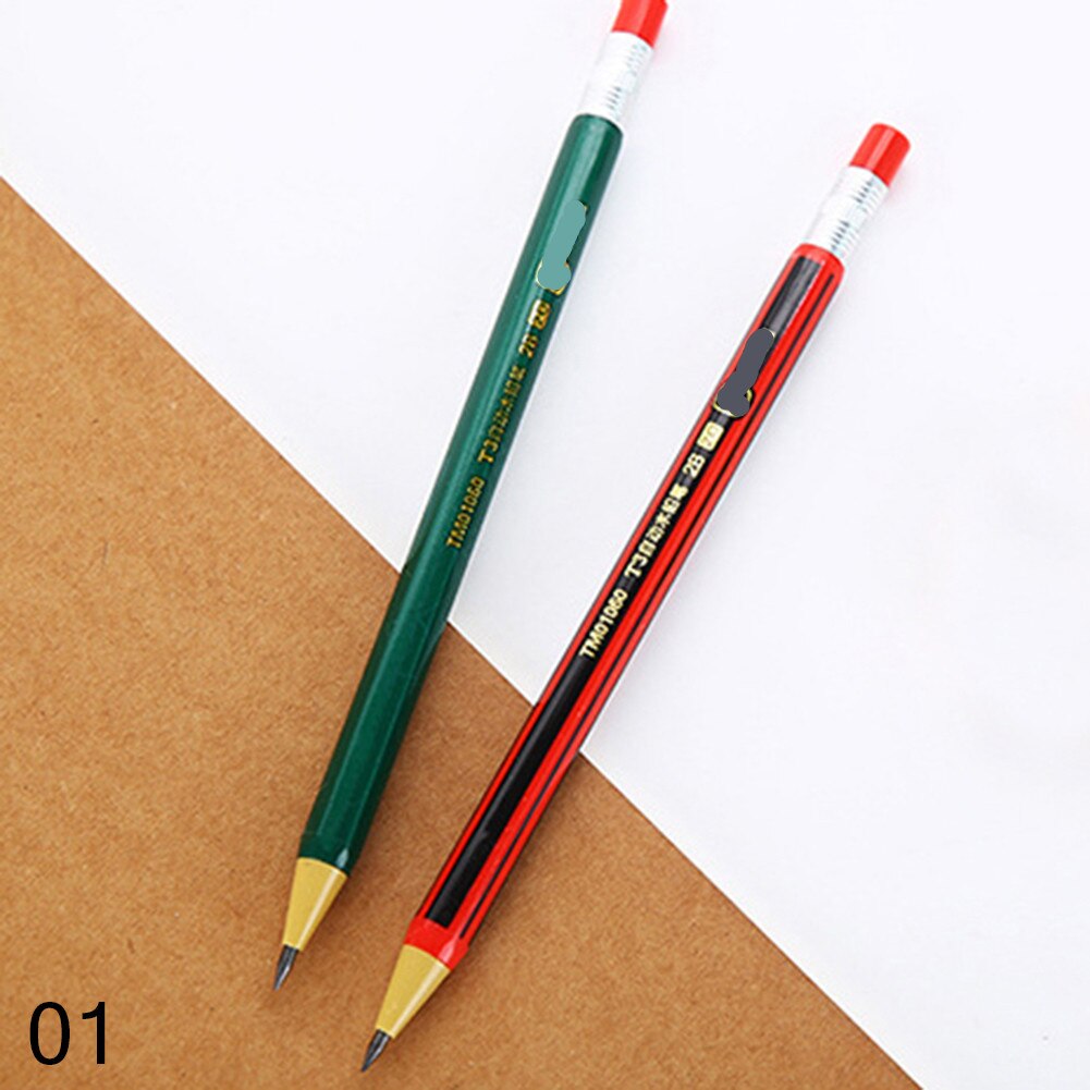 2pcs 2.0mm Simulated Pencil Mechanical Pencil Drawing Writing 2B/HB Propelling Pencils for School Use Stationery Learning: 2B Mechanical Pencil