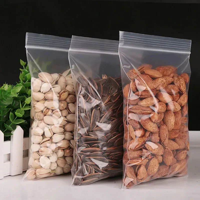 Bolsas transparentes con cremallera para alimentos, joyería, bolsa de almacenamiento al vacío, bolsa de polietileno gruesa y resellable, paquete de organización de cocina, 300/100 Uds.