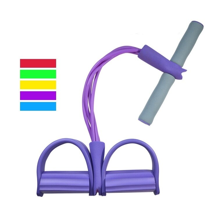 4 Resistanc Elastic Pull Ropes Exerciser Rower Belly Resistance Band Home Gym Sport Training Elastic Bands For Fitness Equipmen: Purple