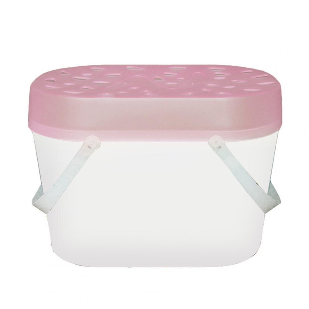 Safe Plastic Thickened Lid Fish Breeding Isolation Travel Box for Fish Tortoise Reptile Carrier Mini Fish Tank:  Pink M