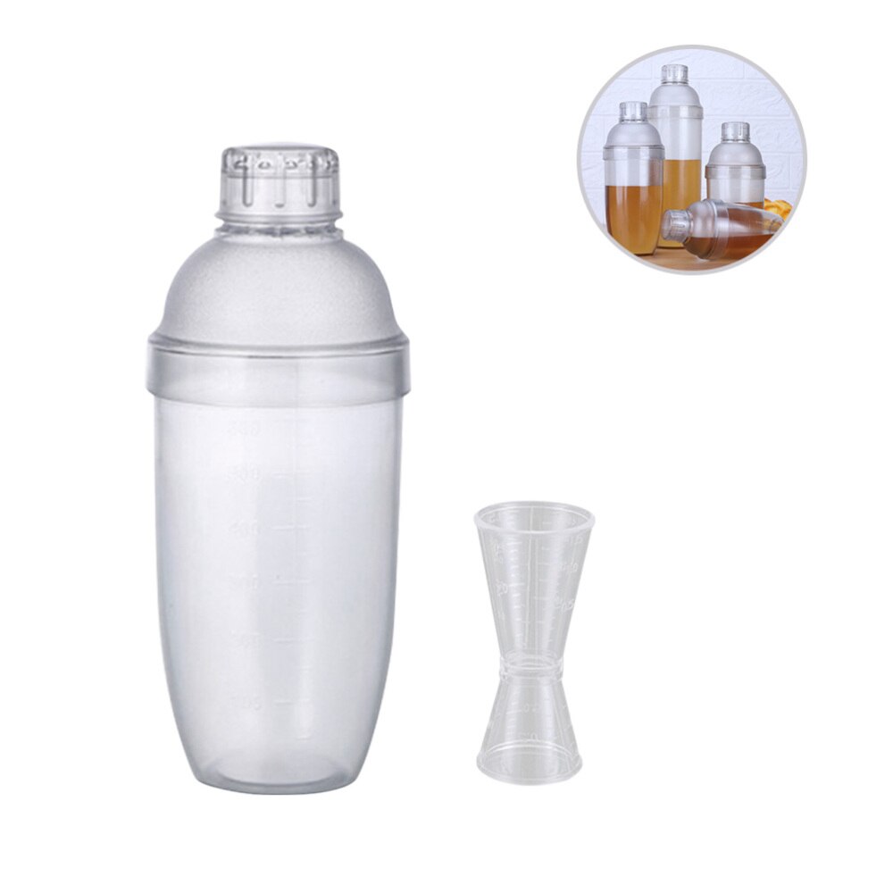2pcs Durable Practical Milk Tea Cup Clear Bar Shaker Cocktail Shaker Mixer Cup Wine Shaker for Bar Resturant Home