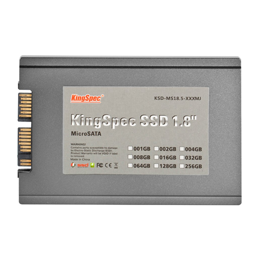 Kingspec 1.8 pouces micro-sata 16 go lecteur à semi-conducteurs KingSpec KSD-MS18.5-016MJ 1.8 pouces micro-sata 16 go disque SSD MLC