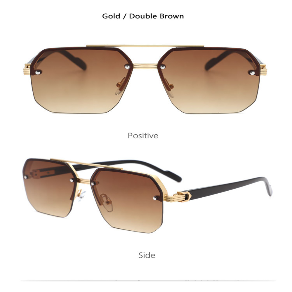 Herren Polarisierte Sonnenbrille aus Aluminium-Magnesium-Legierung, Punk-Sonnenbrille, Doppelbalken, Quadratische Sonnenbrille, UV400 Anglerbrille