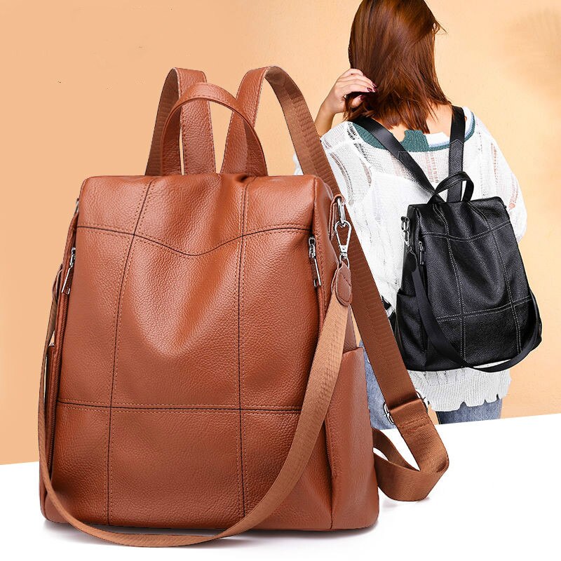 Mode Vrouwen Leren Rugzak Pu Schooltas Rugzak Voor Tienermeisjes Rugzak Vintage Schoudertassen Mochila Feminina Y5