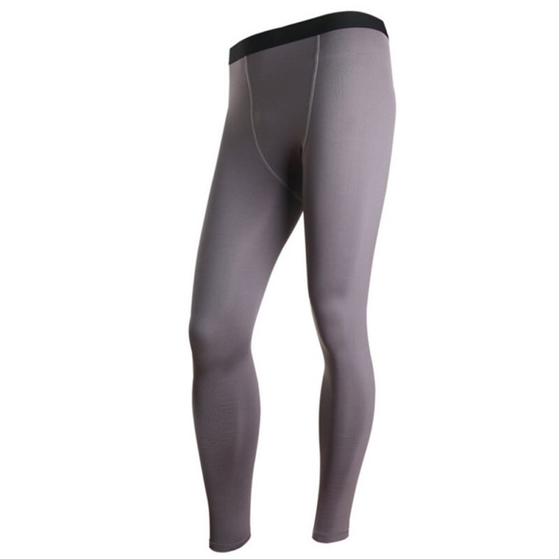 Caleçon long en peluche doux, épais et chaud pour homme, corsage moulant, pantalon thermique, vêtements de nuit: Gris / L