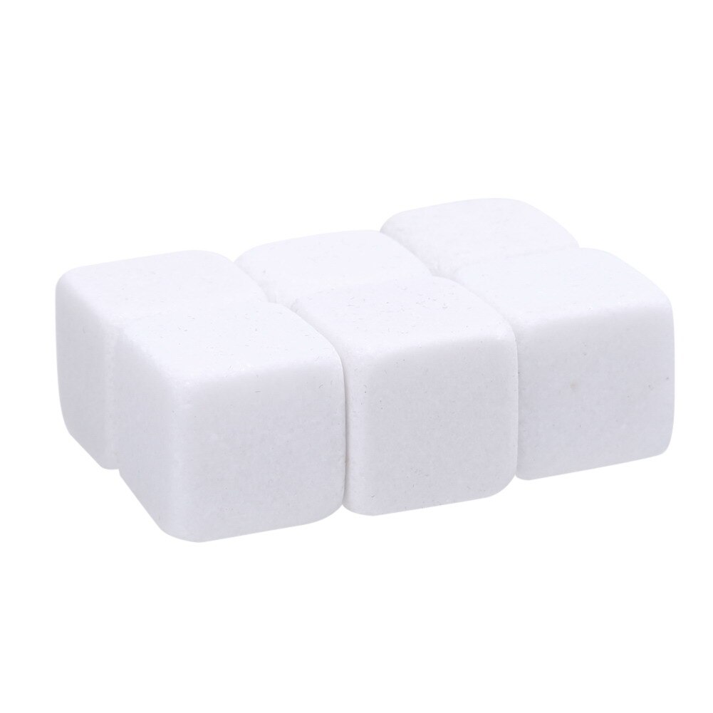 6pc 100% Natural Whiskey Stones Sipping Ice Mold Whisky Stone Whisky Rock Cooler Wedding Favor Christmas Bar: White