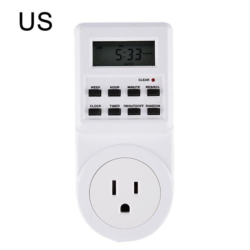 Plug-in Digital Timer Energy Saving Switch EU Plug Kitchen Timer Outlet 230V 50HZ 7 Day 12/24 Hour Programmable Timing Socket: TM03-F  US