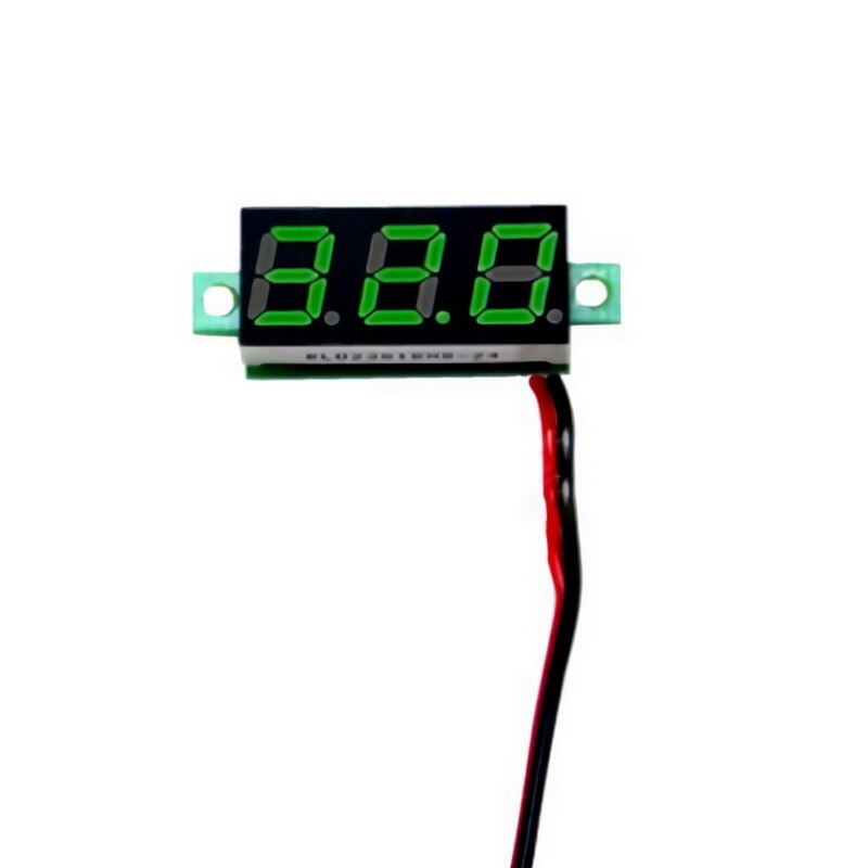 Mini 2/3 ledninger spændingsmåler amperemeter høj nøjagtighed rød / grøn / blå  dc 0v-30v 0.36 "dc spændingsmåler digital voltmeter led display: 2.5v-30v grønne