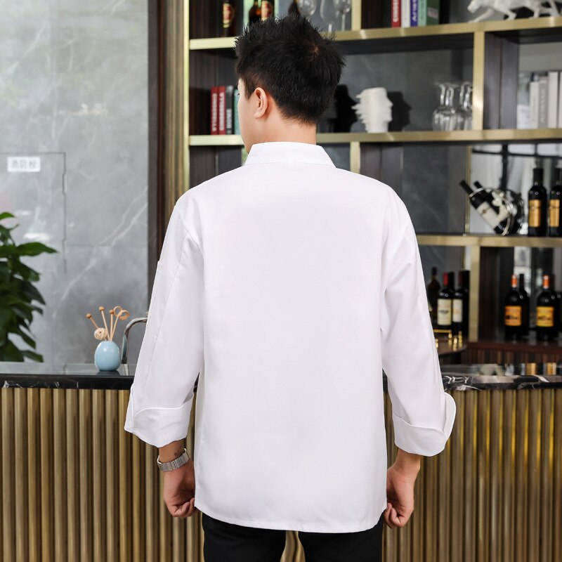 Kokkens hotell hotell mat baking kjøkken kokkeuniform langermet qiu dong antrekk hvite menn og kvinner