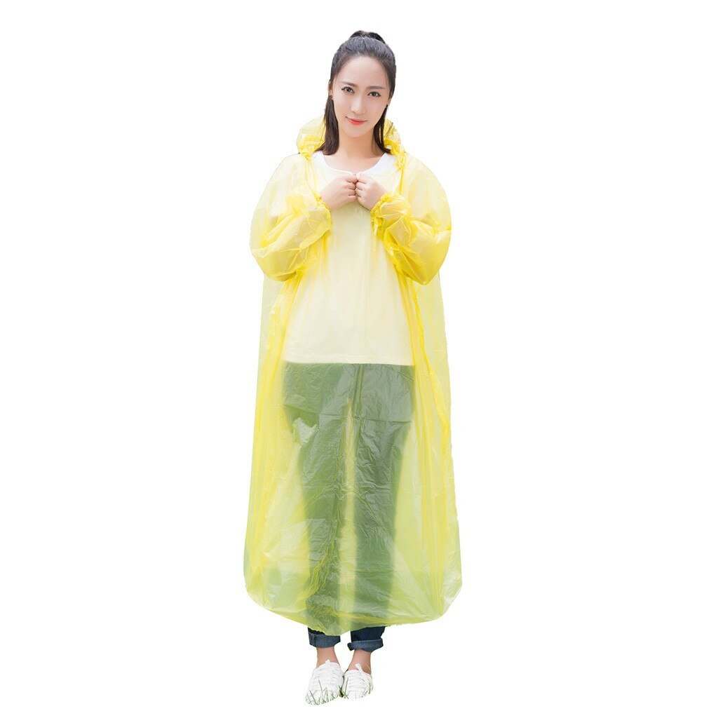 100PCS Disposable Raincoat Adult Emergency Waterproof Poncho Travel Hiking Camping Rain Coat Unisex Rainwear Camping Rain Coat: YE
