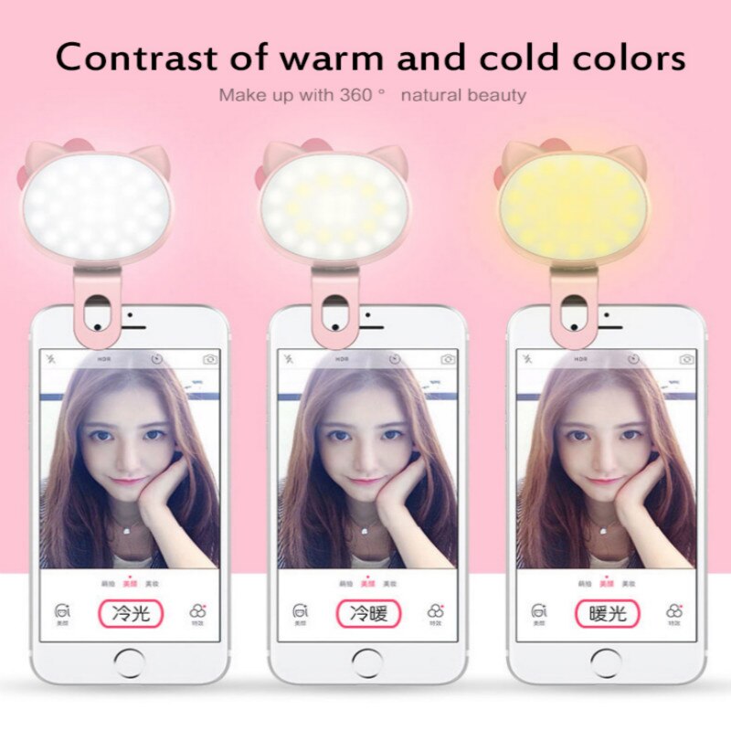 LED Selfie Ring Light for Iphone Supplementary Lighting Selfie Enhancing Fill Light Rotatable Mobile Phone Fill Light For Phones