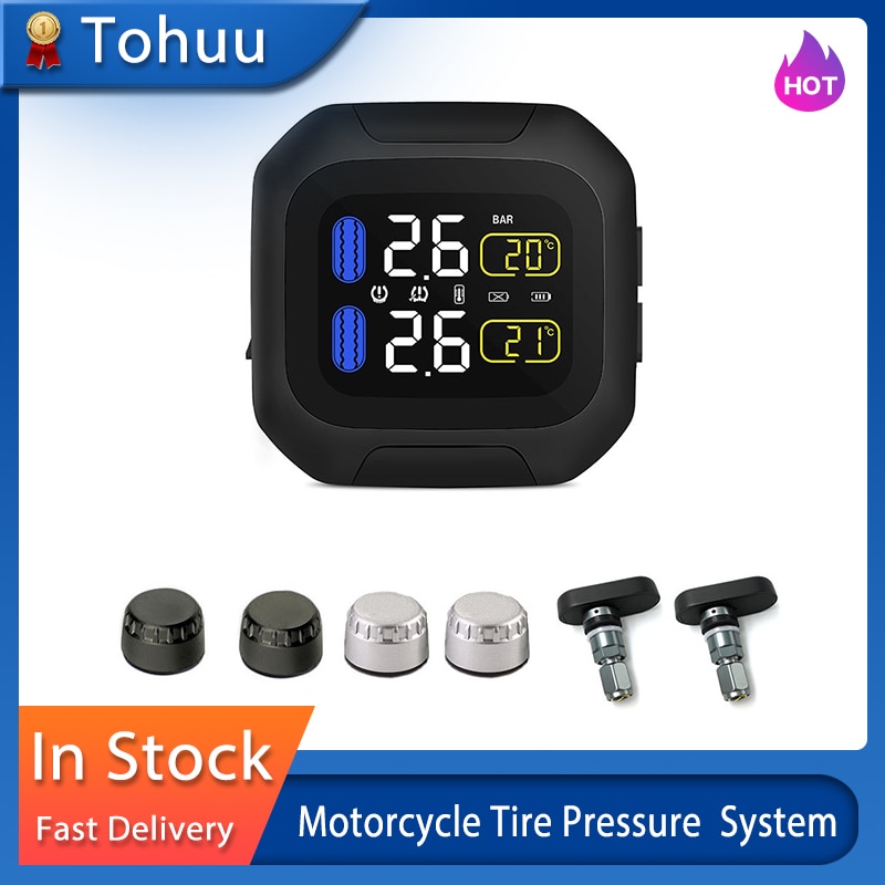 CAREUD Sistema di Monitoraggio Della Pressione Dei Pneumatici Moto Super-Protezione Solare Impermeabile Tpms Sistema di M3 TPMS Universial Impermeabile
