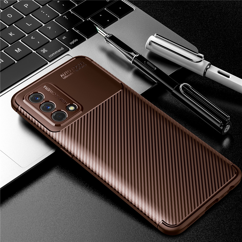 Voor Reno 6 Lite Case Cover Voor Reno 6 Lite Capas Armor Shockproof Bumper Telefoon Terug Soft Tpu Cover Voor oppo Reno 6 Lite Fundas: Brown