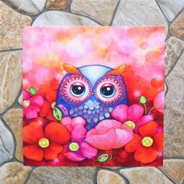 20*20cm Lovely Owl Pattern Patchwork Cotton Fabric Scrapbooking Cloth For Handmade: FA190001-6