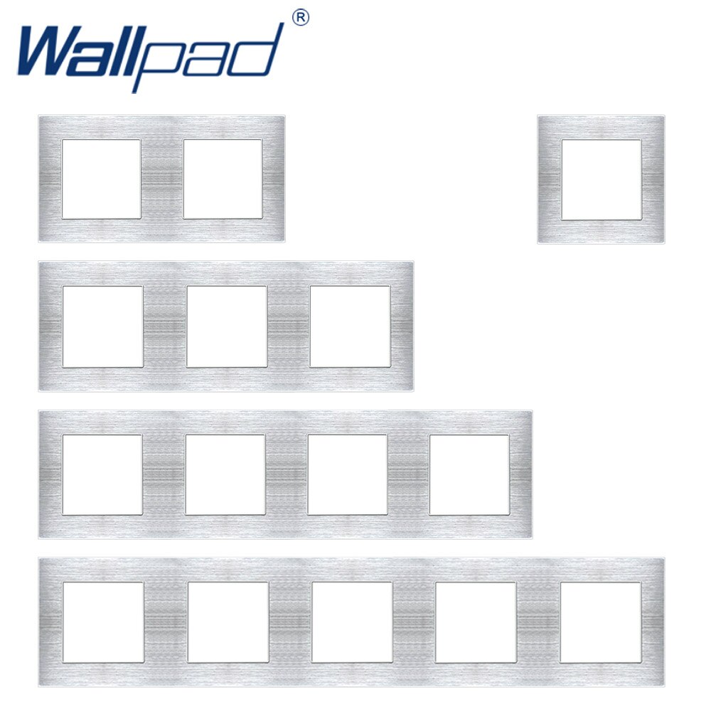 EU German Socket Wallpad Silver Satin Metal Panel EU 16A Electric Wall Power Sockets Electrical Outlets Schuko