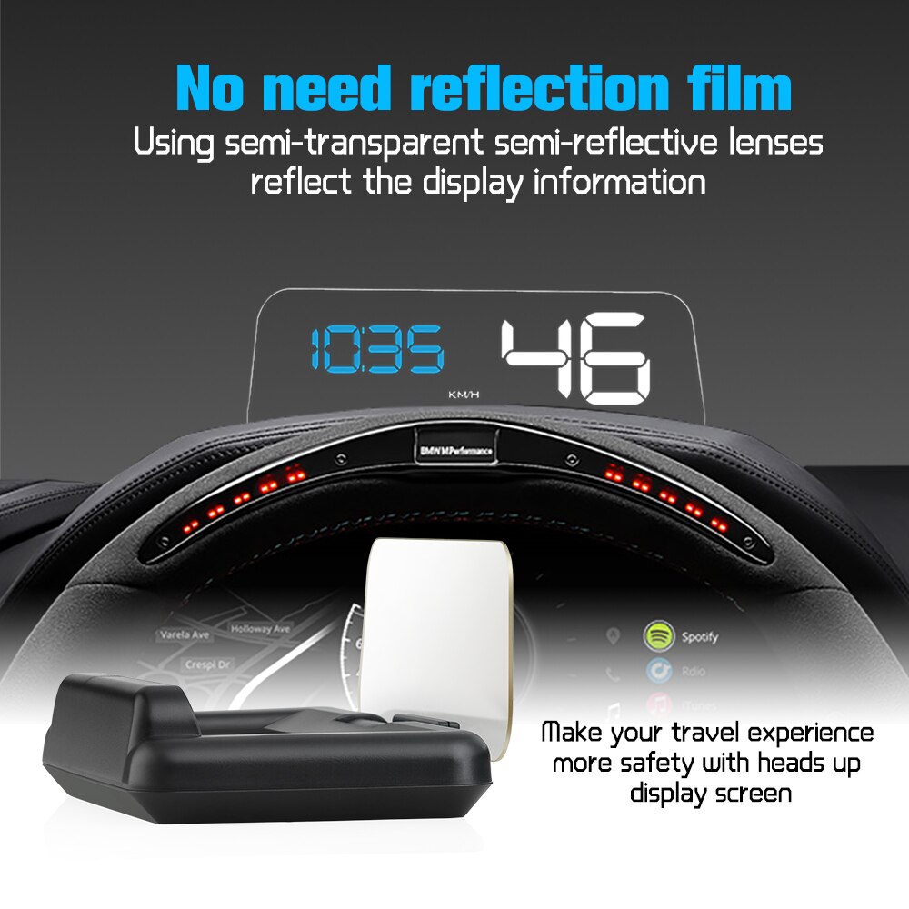 HUD C500 Display Mirror hud OBD2 Diagnostic Tool Projector Digital Speedometer Car Speed Security Alarm Head Up Display