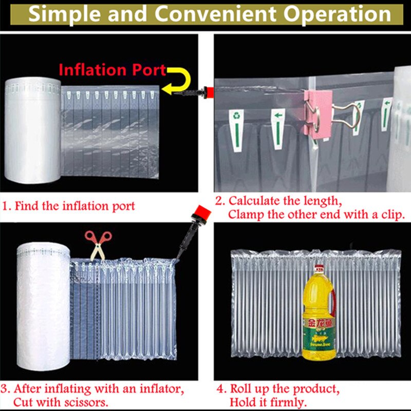 50MX20CM Inflatable Air Buffer PE Packaging Bump Filling Air Column Protect Bubble Bag Anti-Pressure Shock Express Mail Pocket