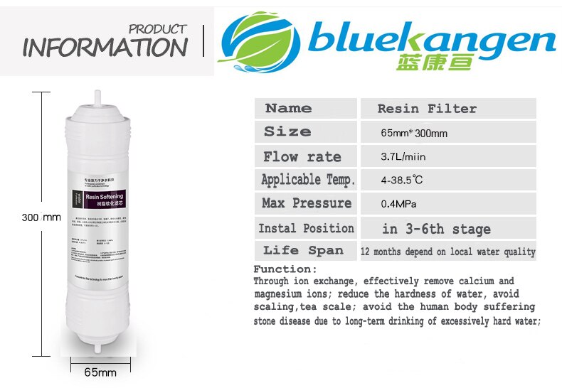 Freeship 10 " kationharsfiltervervanging voor waterzuiveraars/wateronthardingspatroon/ionenwisselingsfilter met insteekpoort