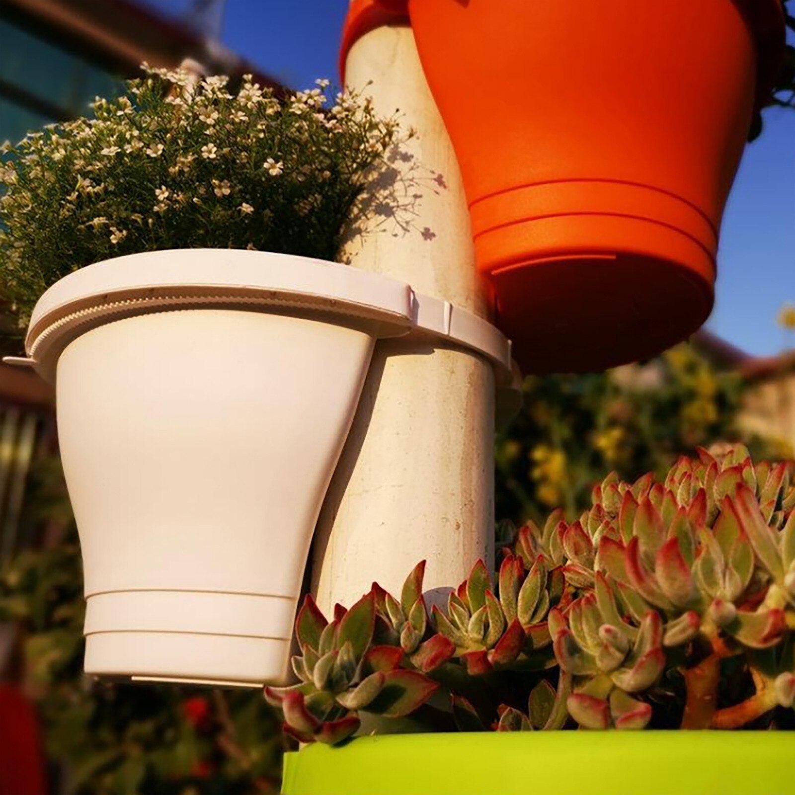 40# Pvc Flower Pot Pipe Type Hanging Garden Pots Planters Can Be Hung On The Balcony On The Water Pipe Flower Seeds Container