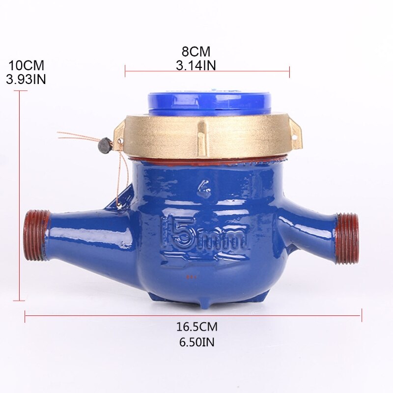 Metal Garden Water Flow Measuring Meter Cold Wet Counter 20mm Garden &amp; Home Usage Heavy Duty Meter