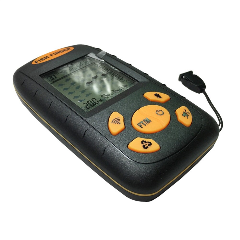 Portable Fish Finder LCD Display Water Depth Temperature Fishfinder with Wired Sonar Sensor Transducer