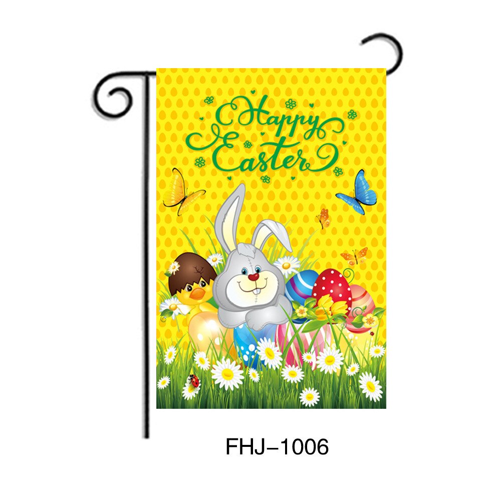Garden Decoration Easter Banner Flag Happy Easter Decoration Banner Home Decoration Outdoor House Flag Accessories: F