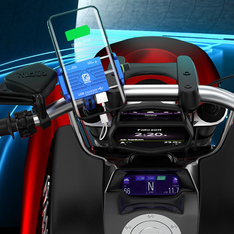 Motorfiets Telefoon Houder Usb Fast Charger Opladen Moto Bike Bracket Mount Stuur Voor Cafe Racer Cruiser Chopper
