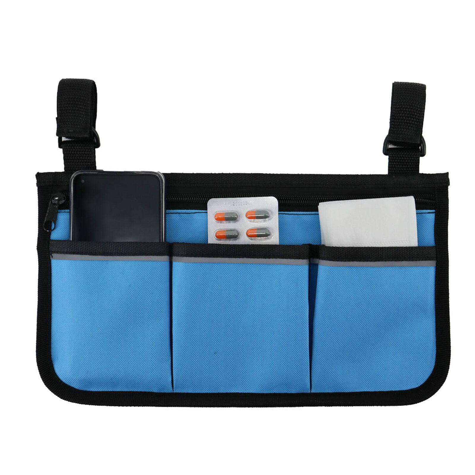 Rollstuhl Tasche mit Taschen Reflektierende Streifen Armlehne Seite Taschen Elektrische Rollstuhl Mobilität Rolle gehen Rahmen Lagerung Beutel: Typ 2
