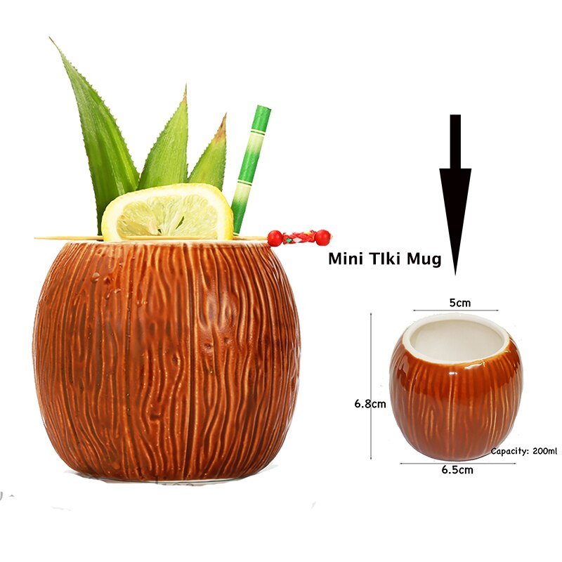 Mini Tiki Mok Shot Glazen Drink Ware Set Van 3