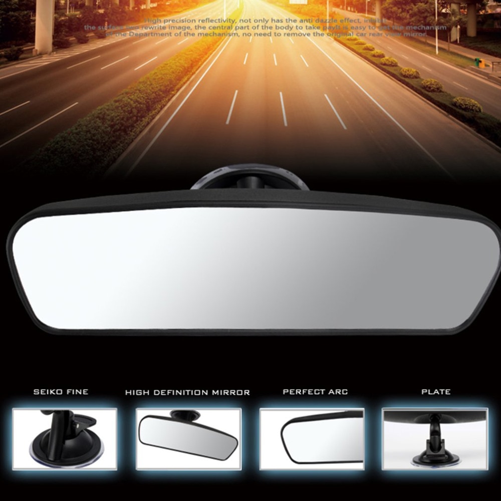 ¡Oferta! Espejo retrovisor Interior trasero de coche con ventosa de PVC espejo retrovisor gran angular curva convexa de coche