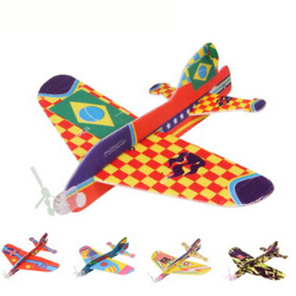 1PCS Hand Throw Foam Plane Toys Outdoor Launch Glider Airplane Kids Toy Free Fly Plane Toys Puzzle Model Jouet: 23cm randomly