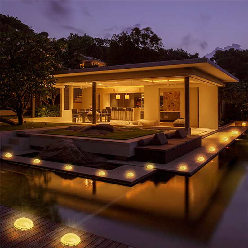 4PCS/Pack LED Solar Light Motion Sensor Waterproof IP67 Outdoor Path Night Underground Lamps Wide Angle Garden Light: Warm White