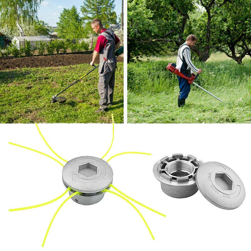 Universal Aluminium Alloy Trimmer Head String Set Garden Grass Brush Cutter Strimmer Head for Lawn Mower Accessories