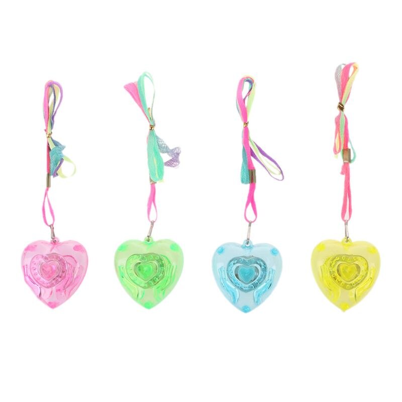 Pentacle Star Heart Shape Colorful LED Sparkle Necklace Shining Pendants Party Favors Kids Toy Light Up Toy