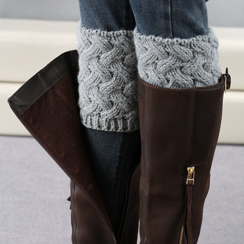 Jambières épaisses courtes femmes hiver Sport randonnée bottes manchettes noël Camping en cours d'exécution chaussettes tricotées