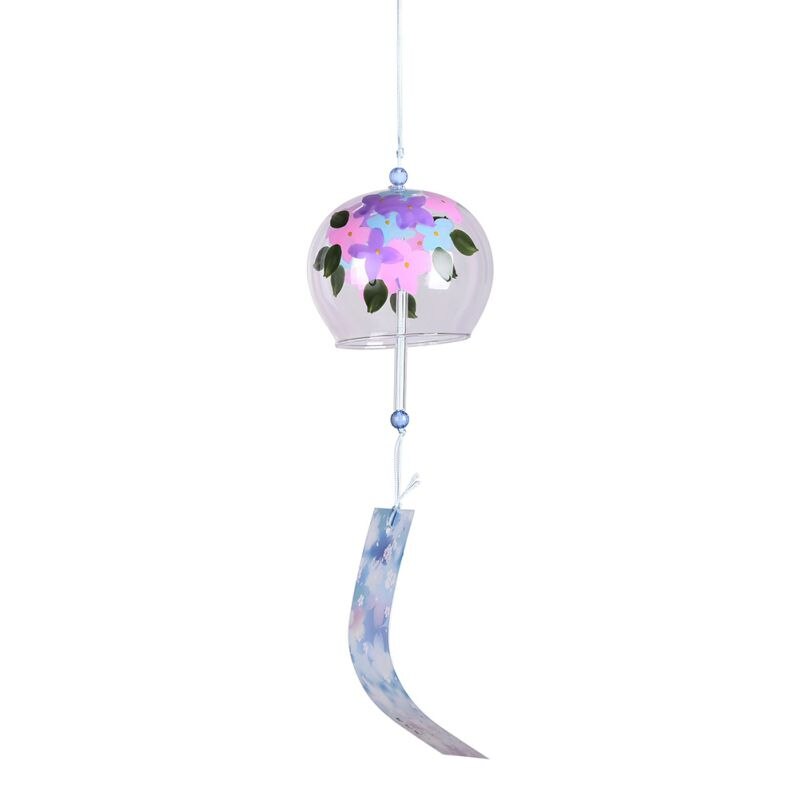 Campanilla de viento de cristal de estilo japonés, colgante artesanal Sakura, de flores de cerezo, colgantes de campana de viento, adornos de decoración para jardín y oficina: A6