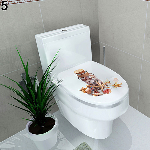 Badeværelse diy toilet sæde væg klistermærke dekoration mærkat vinyl vægmaleri hjem indretning: 5