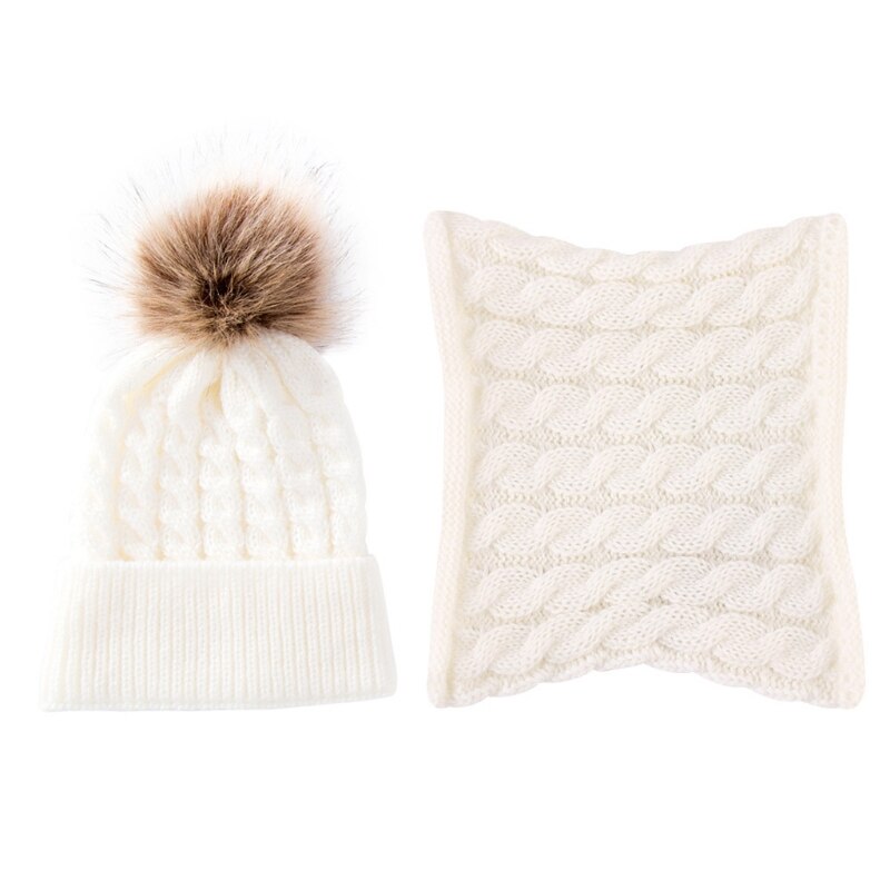 Gorro de punto para bebé, gorro cálido para la oreja, bufanda para bebé de 0 a 36 meses, gorro de invierno y pañoleta: W