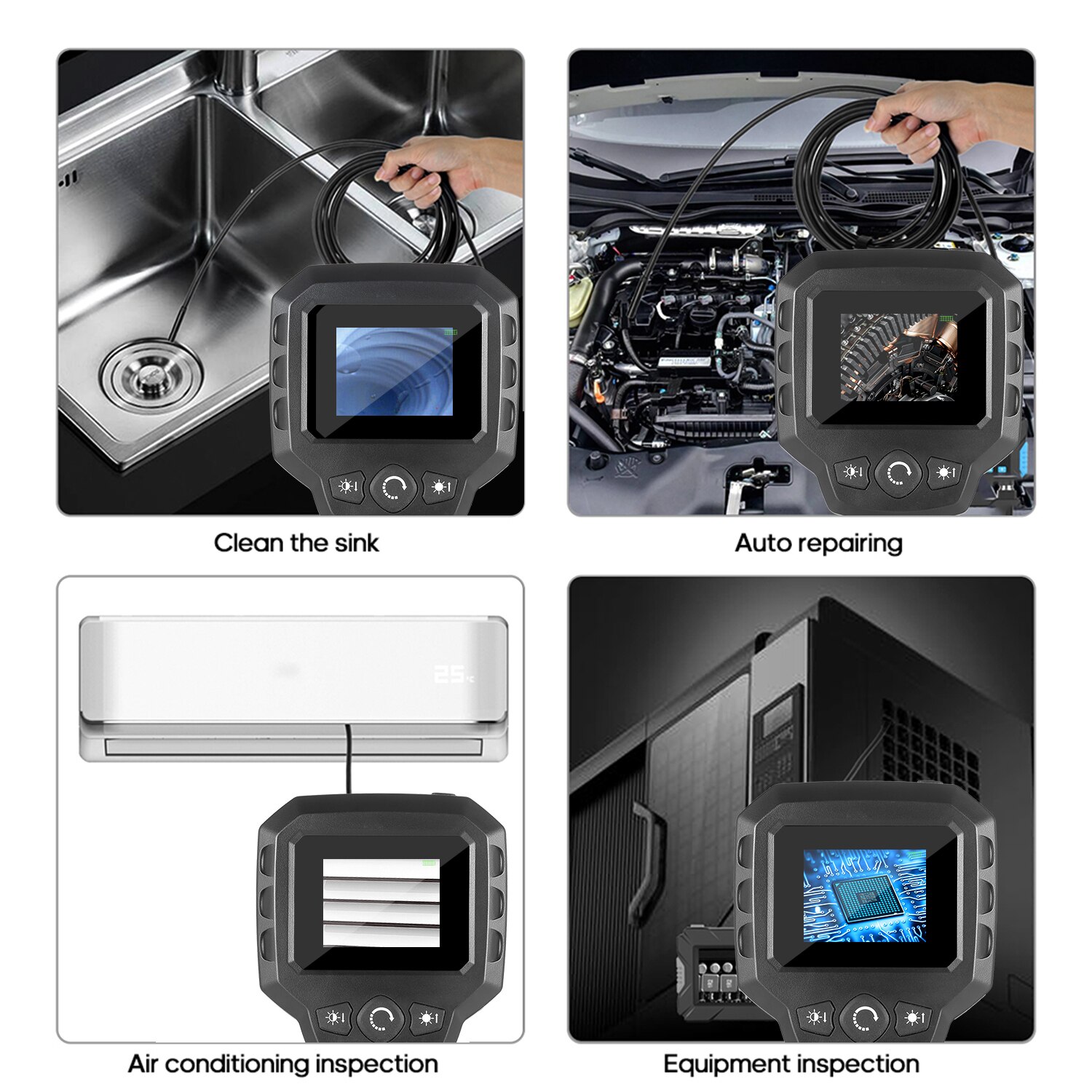 Handheld 2.4 "Lcd Industriële Endoscoop Endoscoop Met 2.4-Inch Scherm 4 Led Verlichting Inspectie Camera