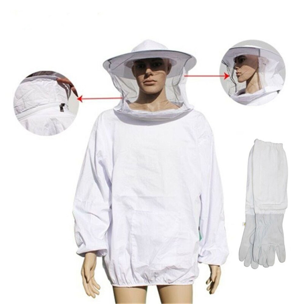 Beekeeping Protective Clothing + Gloves Kit Bite Defend Safety Suit Protection Bee Protective Clothing