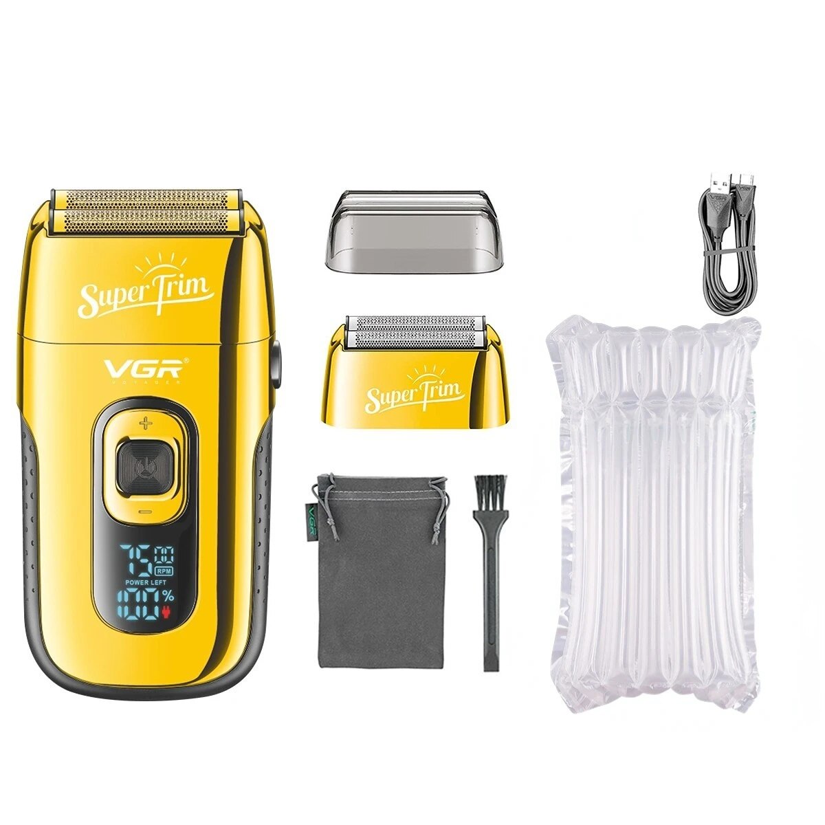 VGR Elektrisch Scheerapparaat Elektrisch Scheerapparaat Oplaadbare Scheren Machine voor Mannen Scheerapparaat Baard Scheermes Baard Trimmer Tondeuse V-332: YELLOW