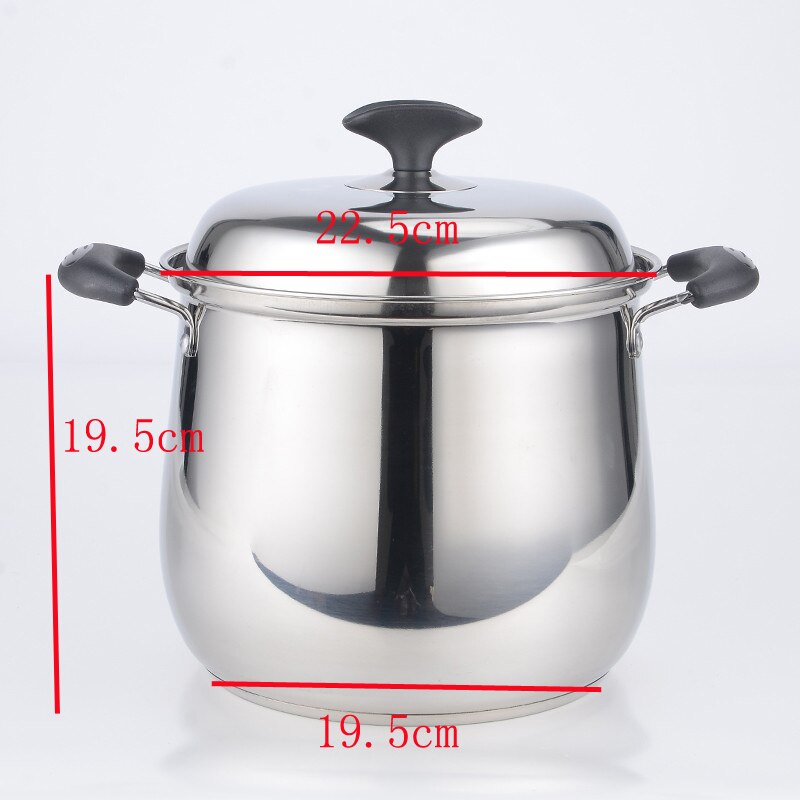 Suppe pot rustfri stål pot fortykket dobbelt bund pot non stick pot suppe pot instant tripe pot dyb gryderet universal komfur: 22cm