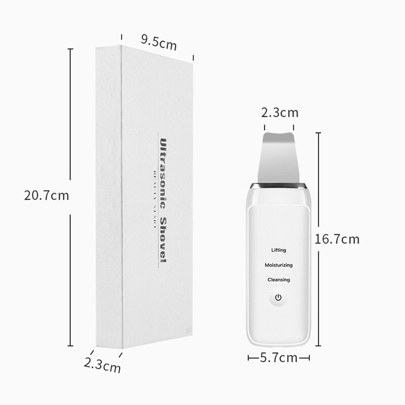 Tlinna ultrasone huidscrub diepe gezichtsreiniging verwijdert vuil, mee-eters vermindert rimpels, whitening liftende massage-apparaat