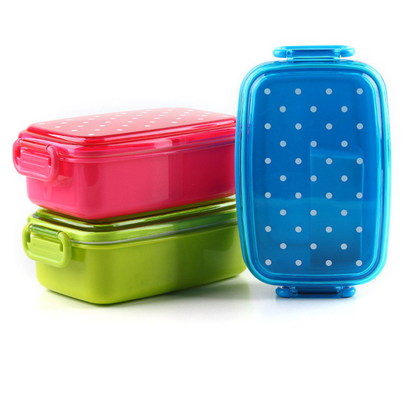 Mini lunchbox söt djur japansk dubbelskikt lunchbox barnens lunchbox mikrovågslåda: Stil c-rosa