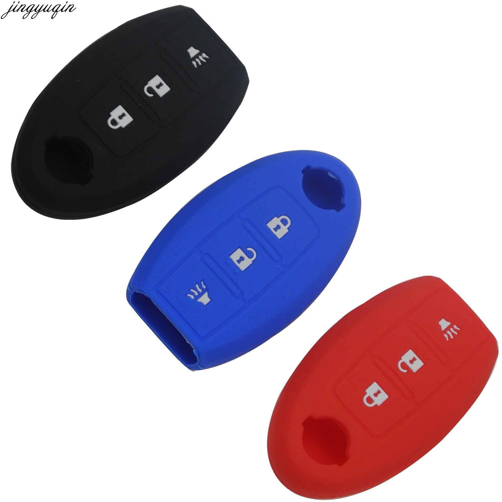 Siliconen hoesje voor afstandsbediening autosleutel voor nissan maxima altima teana tiida sylphy sunny x-trail 3 knoppen smart