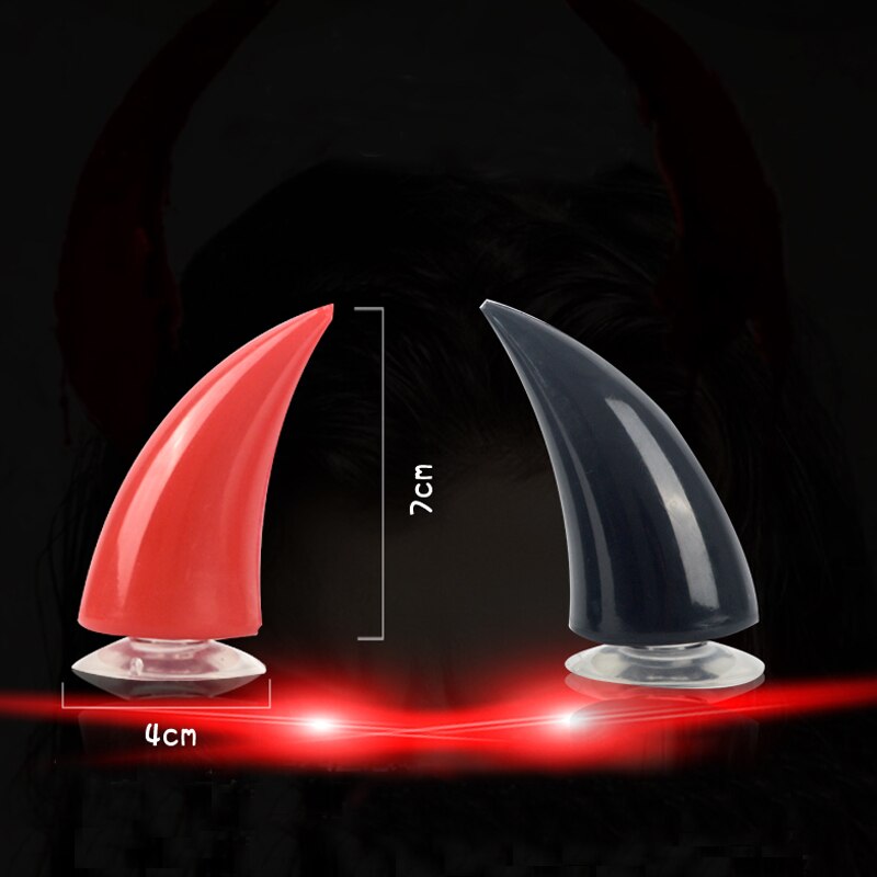 2 Stuks Auto Motorhelm Duivel Hoorn Motocross Full Face Off Road Helm Decoratie Siliconen Sucker Pasta Soort Auto Accessoires